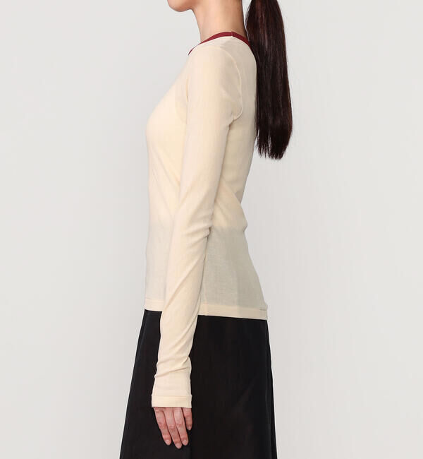  「babaco | ツイストコットン ロングスリーブTシャツ WOMEN」|Tシャツ・カットソー|