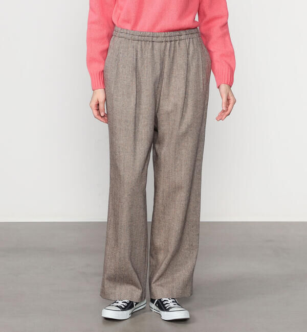 Morris & Sons「MORRIS & SONS | ヘリンボーン ワイドイージーパンツ WOMEN」|チノ|