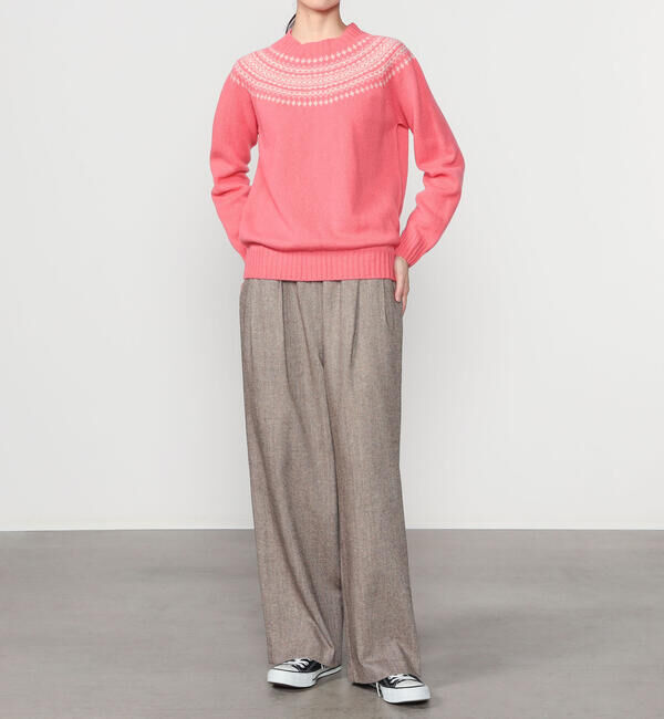 Morris & Sons「MORRIS & SONS | ヘリンボーン ワイドイージーパンツ WOMEN」|チノ|