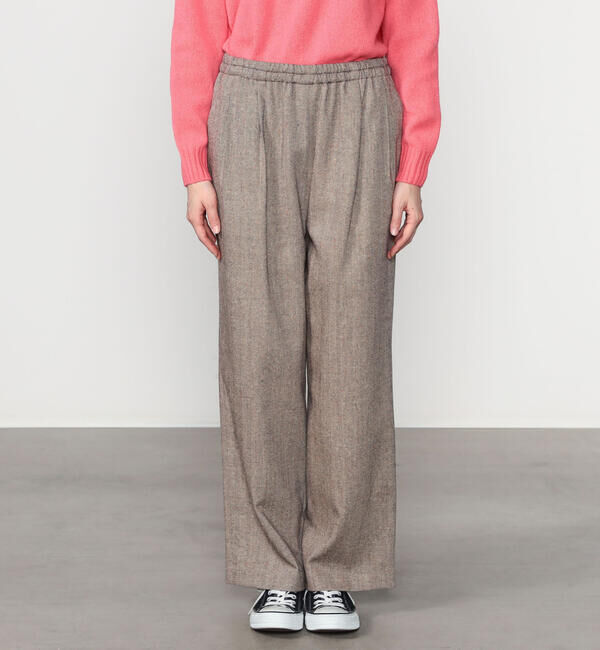 Morris & Sons「MORRIS & SONS | ヘリンボーン ワイドイージーパンツ WOMEN」|チノ|