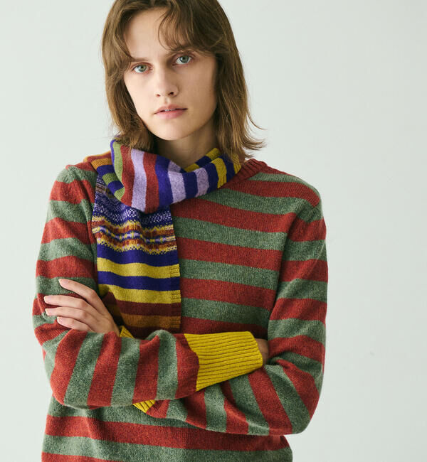  「ERIBE | メリノウール マルチカラースカーフ」|ストール|