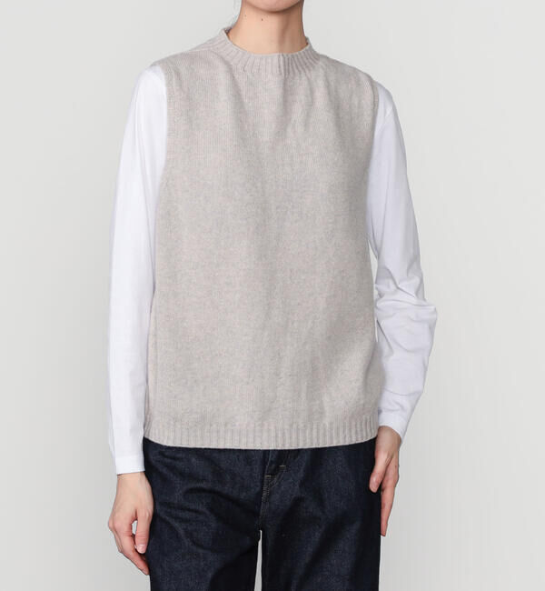 Morris & Sons「MORRIS & SONS | ジーロンラム クルーネックベスト WOMEN」|ベスト・ジレ|OATMEAL