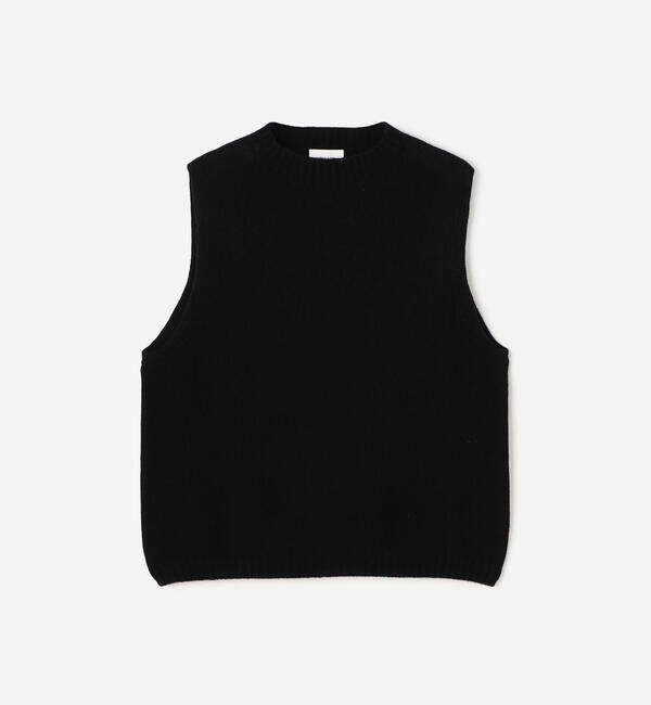 Morris & Sons「MORRIS & SONS | ジーロンラム クルーネックベスト WOMEN」|ベスト・ジレ|BLACK