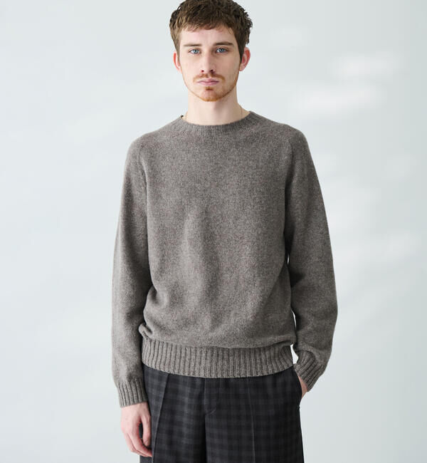 Morris & Sons「MORRIS & SONS | ジーロンラム クルーネックニット MEN」|ニット・セーター|BROWN系1