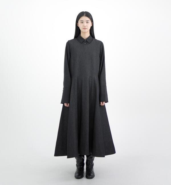  「eunoia | デニム フレアワンピース WOMEN」|ワンピース|