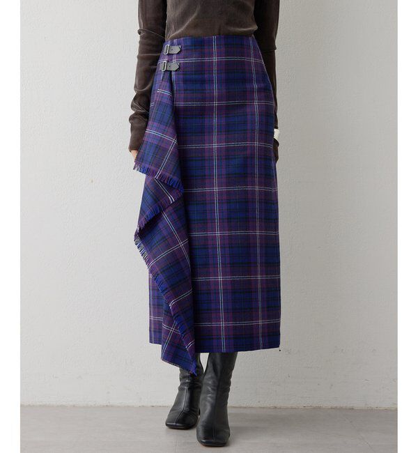  「チェックフリンジスカート」|スカート|