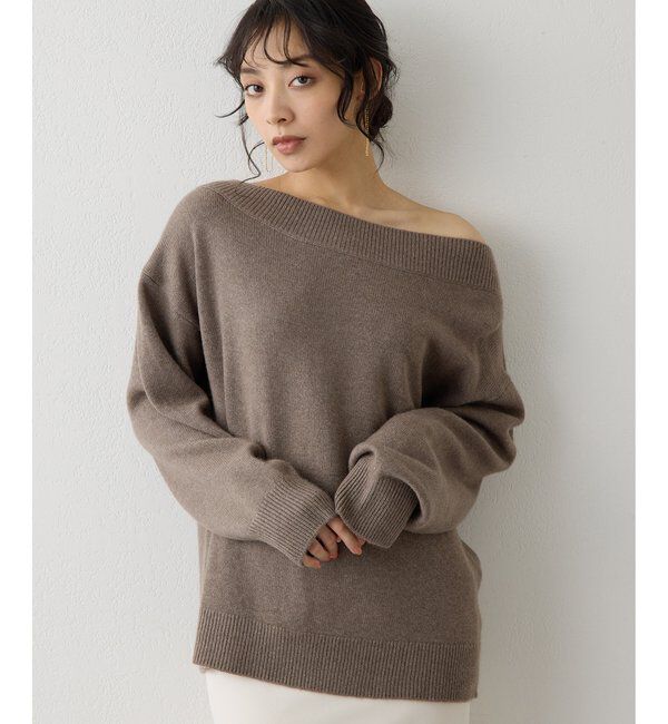  「ウールカシミヤオフショルプルオーバー」|ニット・セーター|