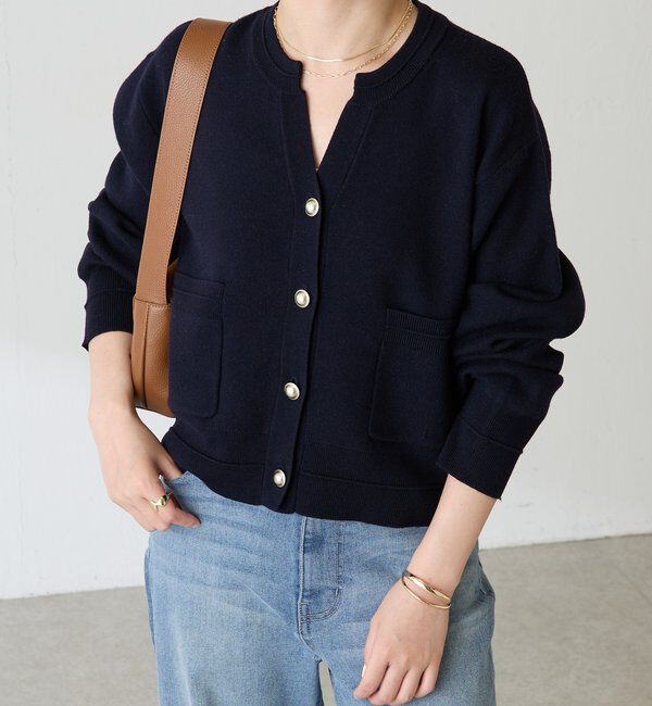  「スキッパースウェットライクカーディガン」|ニット・セーター|