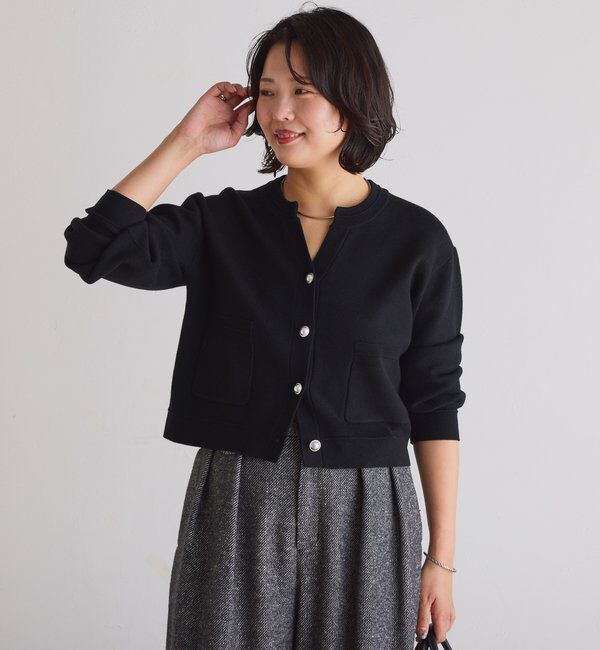  「スキッパースウェットライクカーディガン」|ニット・セーター|