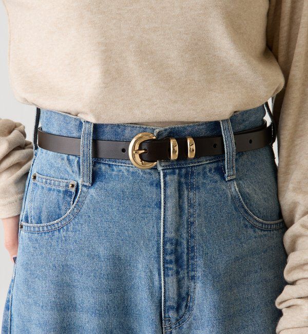  「【PAPILLONNER/パピヨネ】ラウンドバックルベルト」|ベルト|