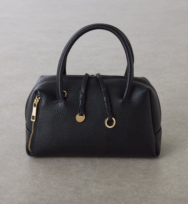  「【500mlペットボトル収納可/牛革】レザーチャームボストンバッグ/スエード」|ボストンバッグ|