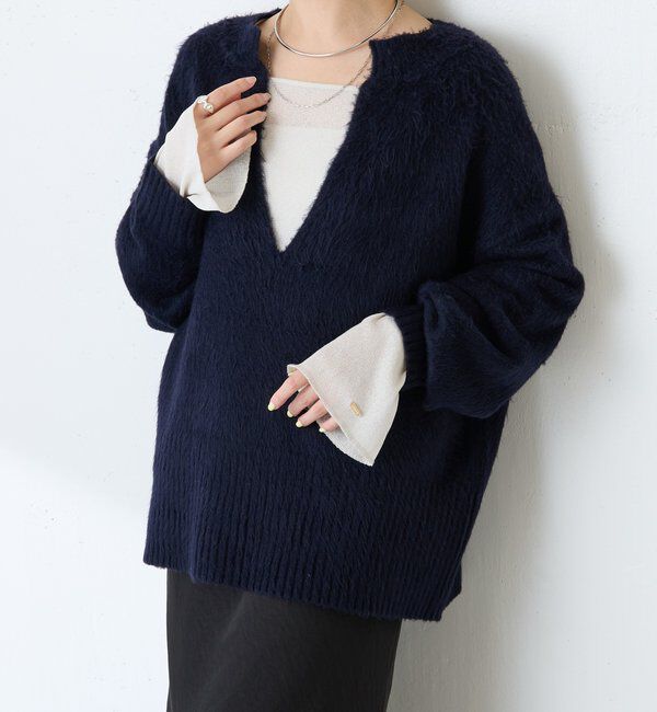  「シアーラメリブスクエアカットソー」|Tシャツ・カットソー|