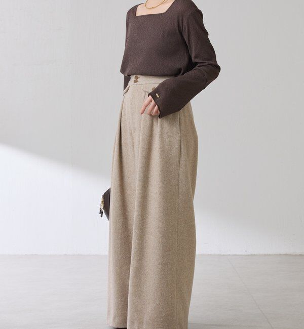  「シアーラメリブスクエアカットソー」|Tシャツ・カットソー|