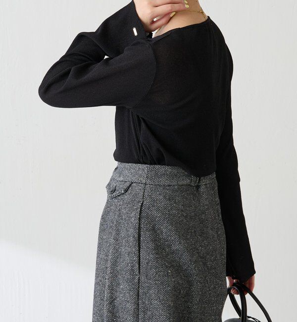  「シアーラメリブスクエアカットソー」|Tシャツ・カットソー|