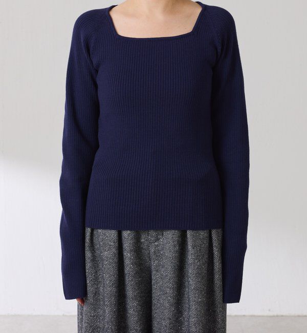  「深スクエアリブニット」|ニット・セーター|