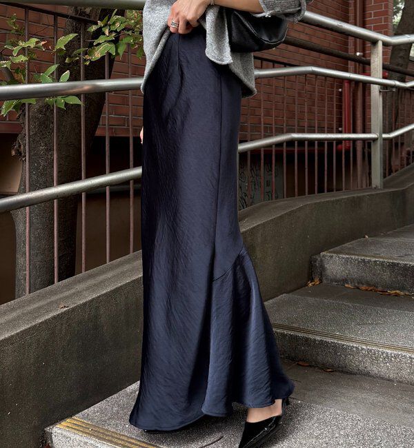  「【IDE監修大きめサイズ/WEB限定リバイバル】サテンマーメイドスカート」|スカート|