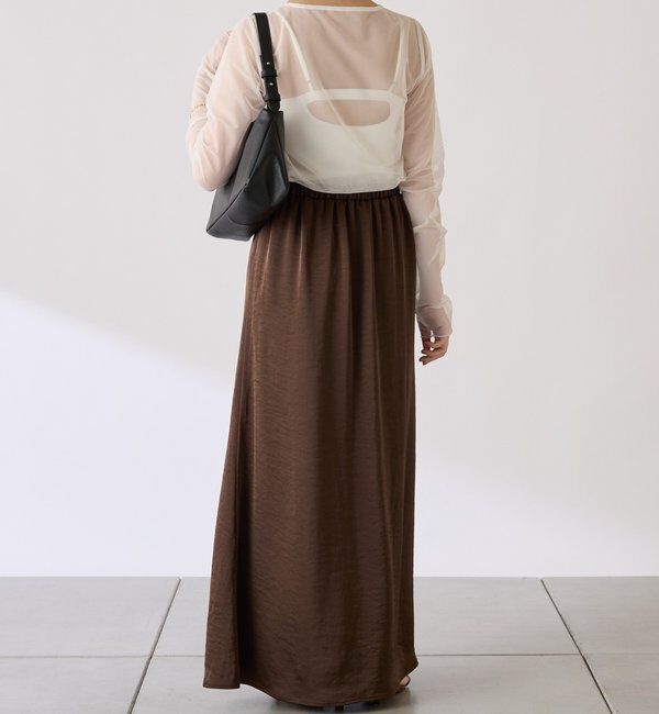  「【COLLAGE&times;gemeil　コラボアイテム】レイヤードサテンスカート」|スカート|