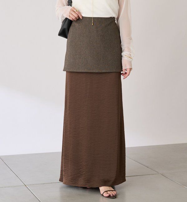  「【COLLAGE&times;gemeil　コラボアイテム】レイヤードサテンスカート」|スカート|