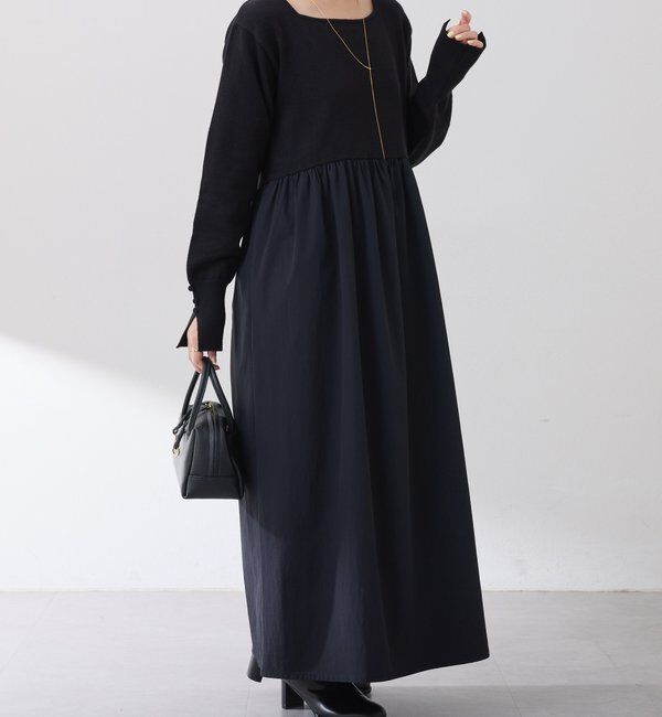  「ニットドッキングフレアワンピース」|ワンピース|