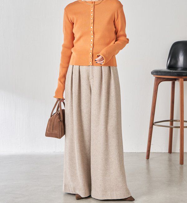  「ラインボタンコンパクトカーディガン」|ニット・セーター|