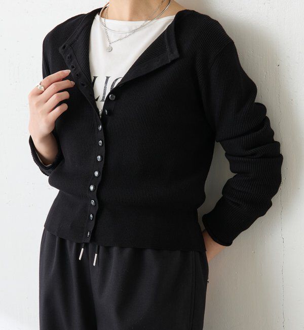  「ラインボタンコンパクトカーディガン」|ニット・セーター|