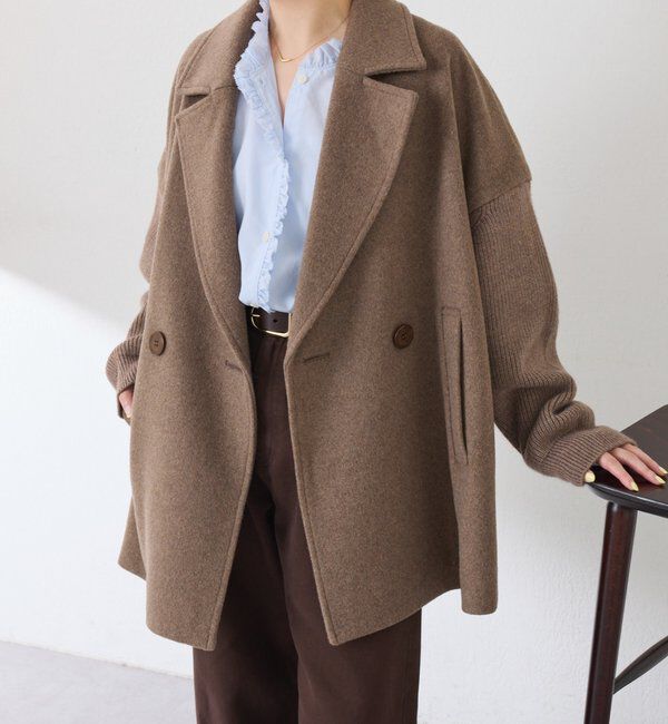  「ニットスリーブダブルコート」|その他|