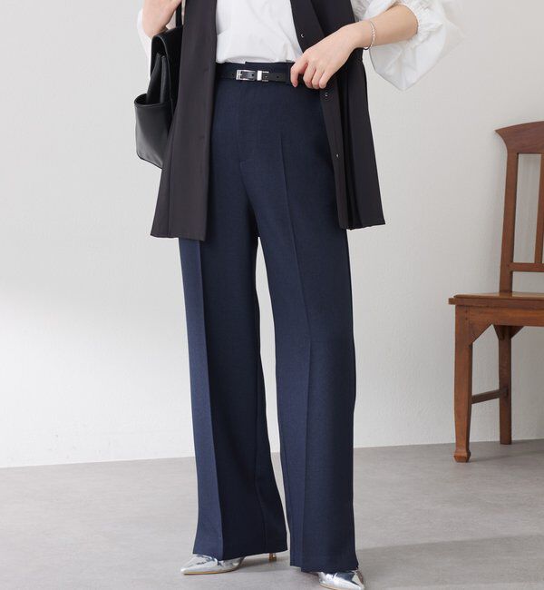  「ウールライクストレートパンツ」|チノ|