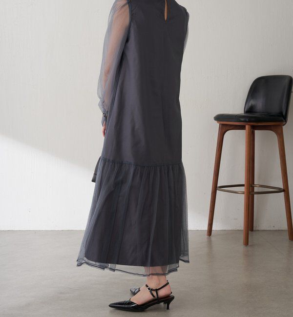  「【オケージョン】柄チュールワンピース」|ワンピース|