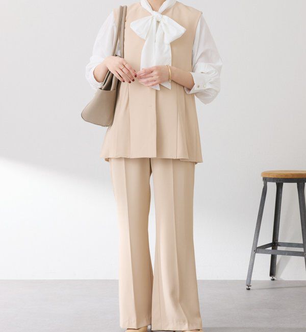  「【２サイズ展開】ツイルフレアパンツ/セットアップ/セレモニー」|チノ|