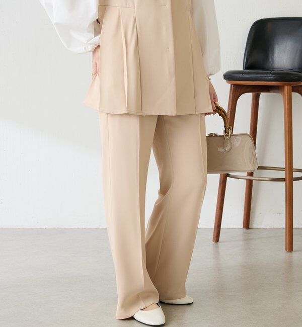  「【２サイズ展開】ツイルフレアパンツ/セットアップ/セレモニー」|チノ|
