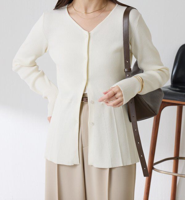  「リブペプラムカーディガン」|ニット・セーター|
