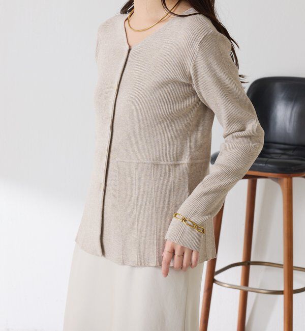  「リブペプラムカーディガン」|ニット・セーター|
