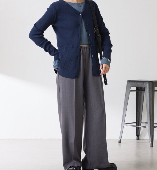  「リブペプラムカーディガン」|ニット・セーター|