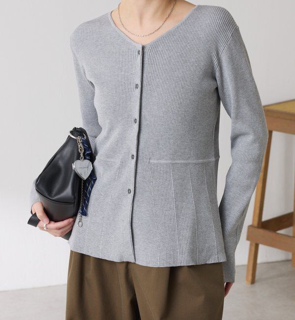  「リブペプラムカーディガン」|ニット・セーター|