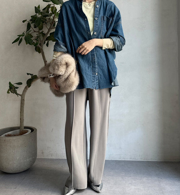  「【柔らかい着心地】袖シアーリブTEE」|Tシャツ・カットソー|