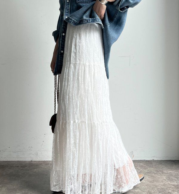  「レースワッシャースカート」|スカート|