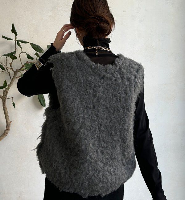  「【REI企画カラーあり】【前後2WAY】シャギーニットベスト」|ニット・セーター|