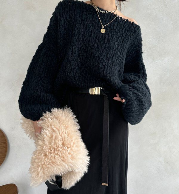  「ウールスラブロービングニット」|ニット・セーター|