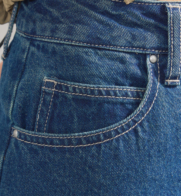  「【2サイズ展開】デニムロングスリットスカート」|スカート|