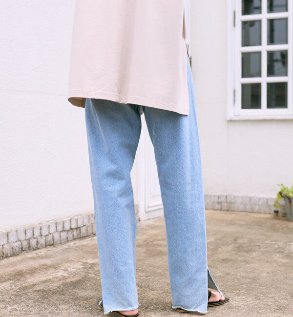  「【全骨格美脚見え！】slit DENIM」|デニム|