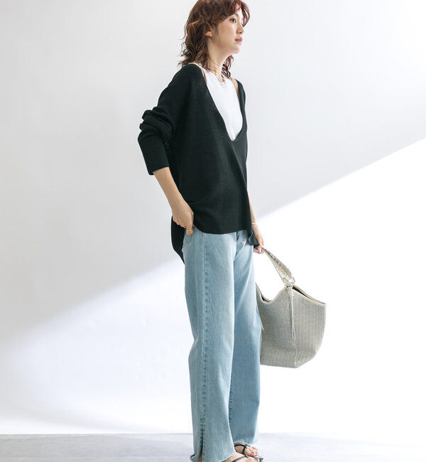  「【全骨格美脚見え！】slit DENIM」|デニム|