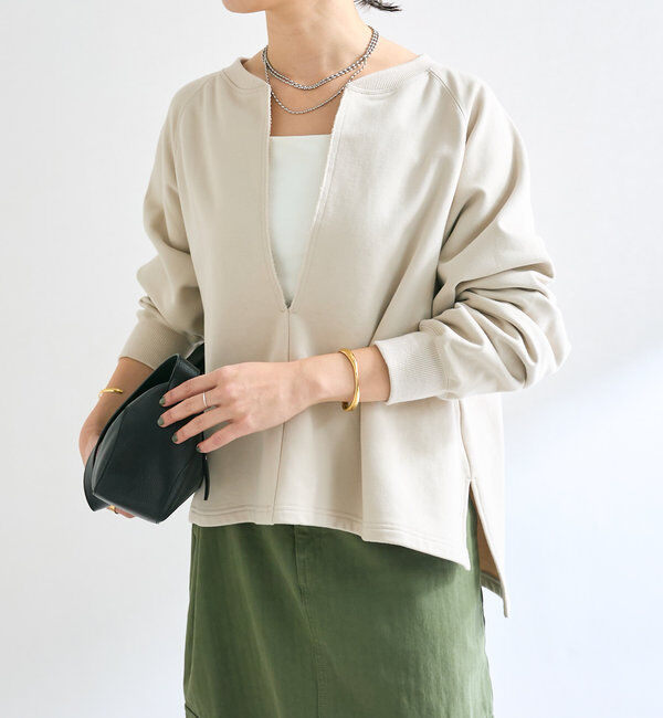  「【大人が着やすい】キーネックオーバースウェット」|Tシャツ・カットソー|