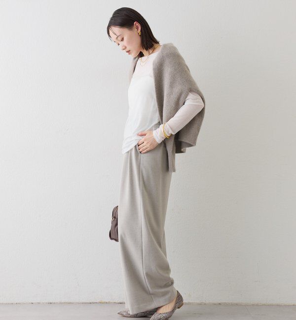  「【リバイバル/やわらかな肌触り】シルクカシミヤブレンドボートT」|Tシャツ・カットソー|