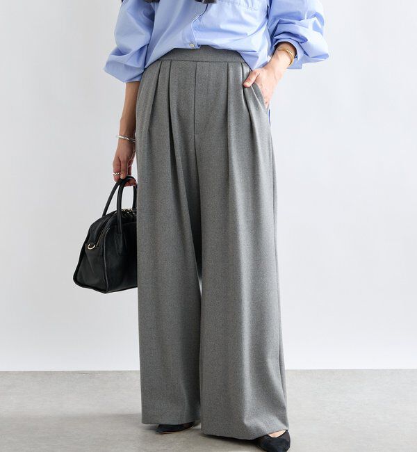  「【最高気温5度の寒い日に！/すっきり見え】ウォームタックワイドスラックス」|チノ|