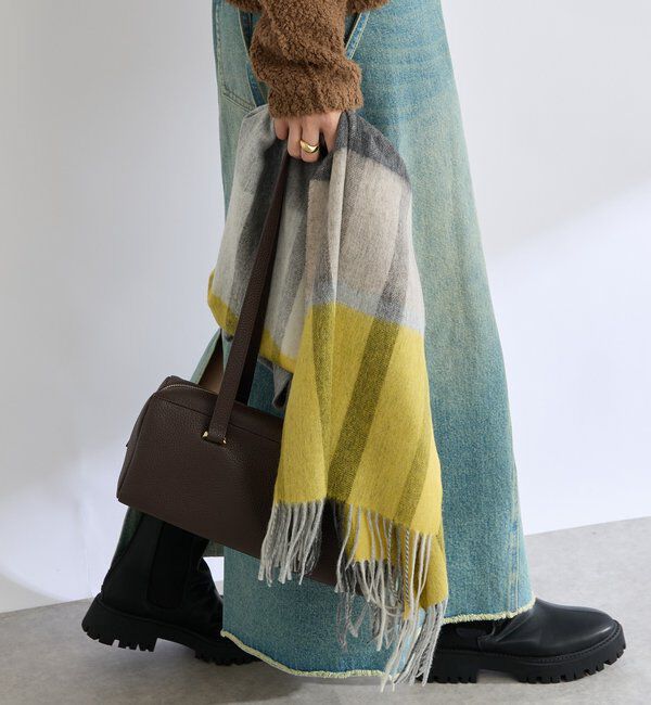  「【秋冬の差し色に】ウールカラーチェックストール」|ストール|
