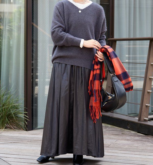  「【秋冬の差し色に】ウールカラーチェックストール」|ストール|