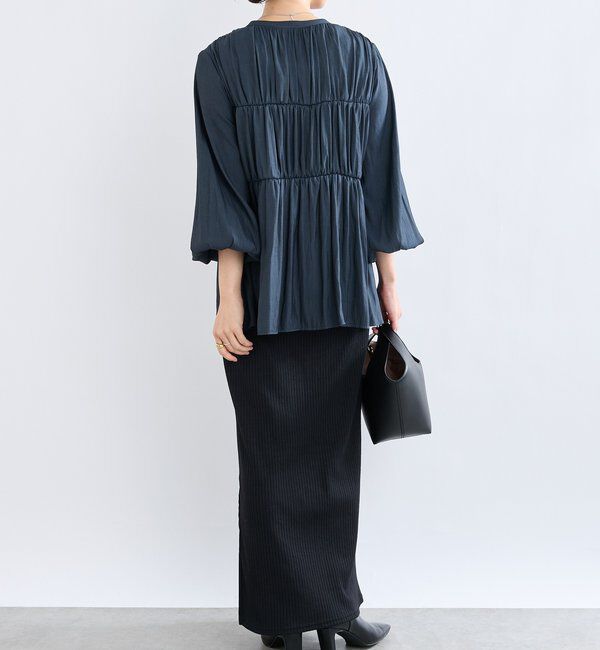  「【2WAY仕様】ギャザーストリングツイルブラウス」|シャツ・ブラウス|