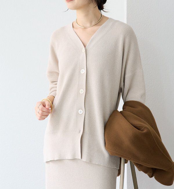  「【上品な輝き】ラメモール2WAYカーデ」|ニット・セーター|