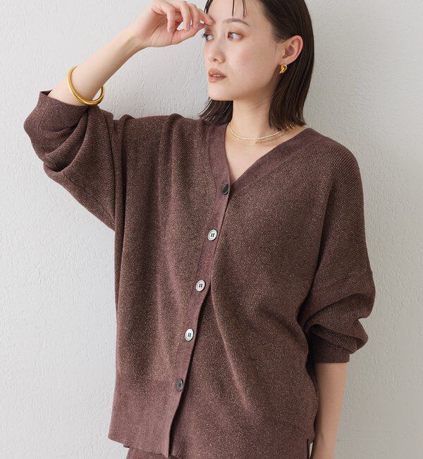  「【上品な輝き】ラメモール2WAYカーデ」|ニット・セーター|