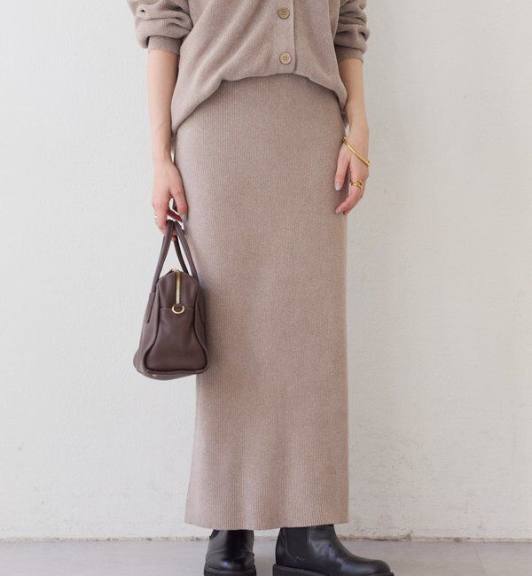  「【セットアップ対象】ラメモールニットタイトスカート」|スカート|モカ
